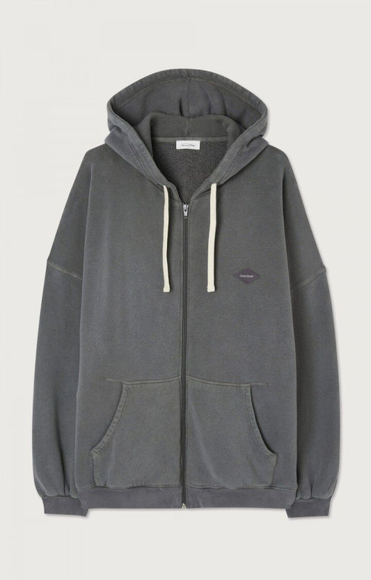 American Vintage || Izubird - Sweat Capuche Zippe - Ardoise Vintage American Vintage