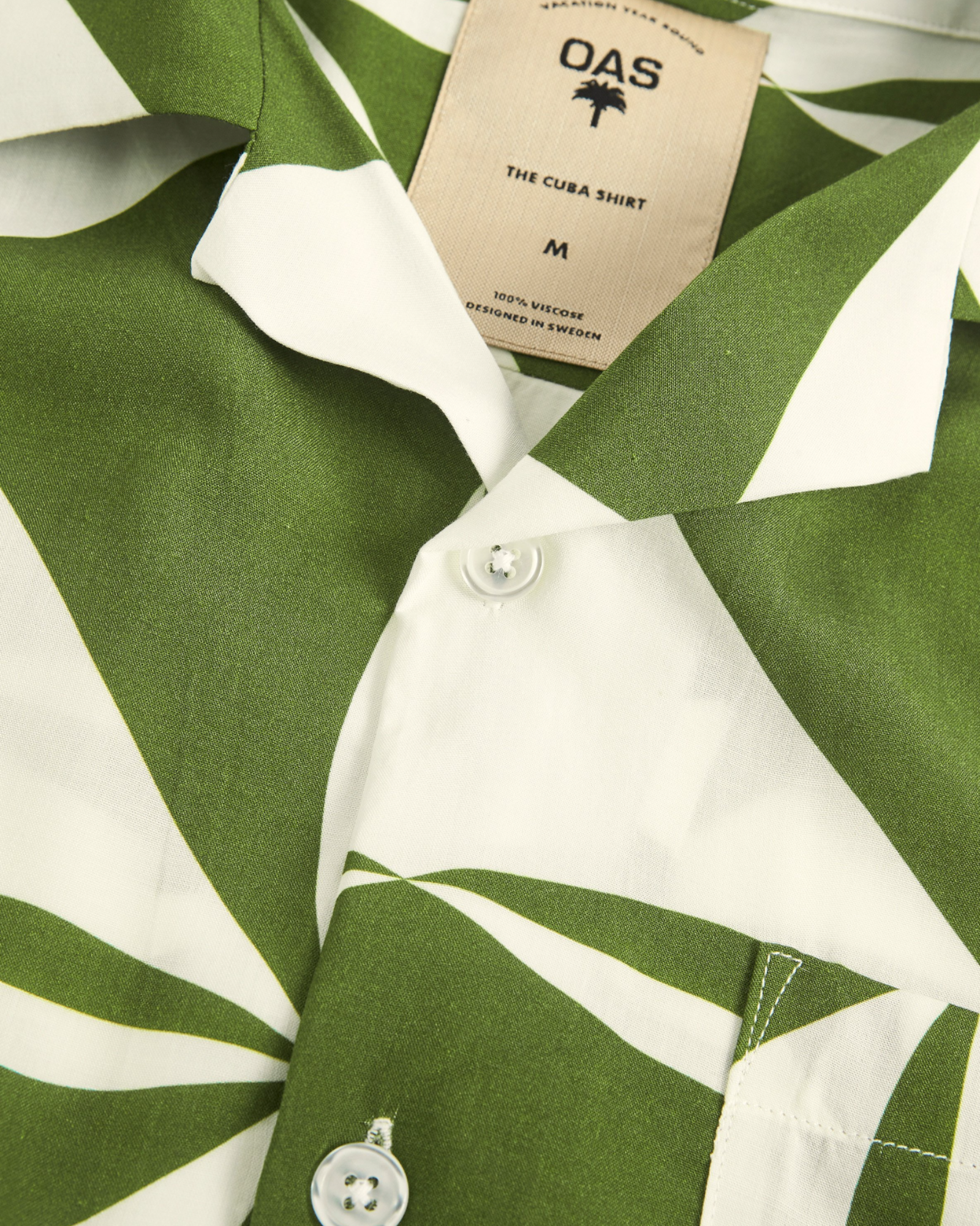 OAS || Bloomy Plateau Viscose Shirt - Olive Green/ White OAS Compagny