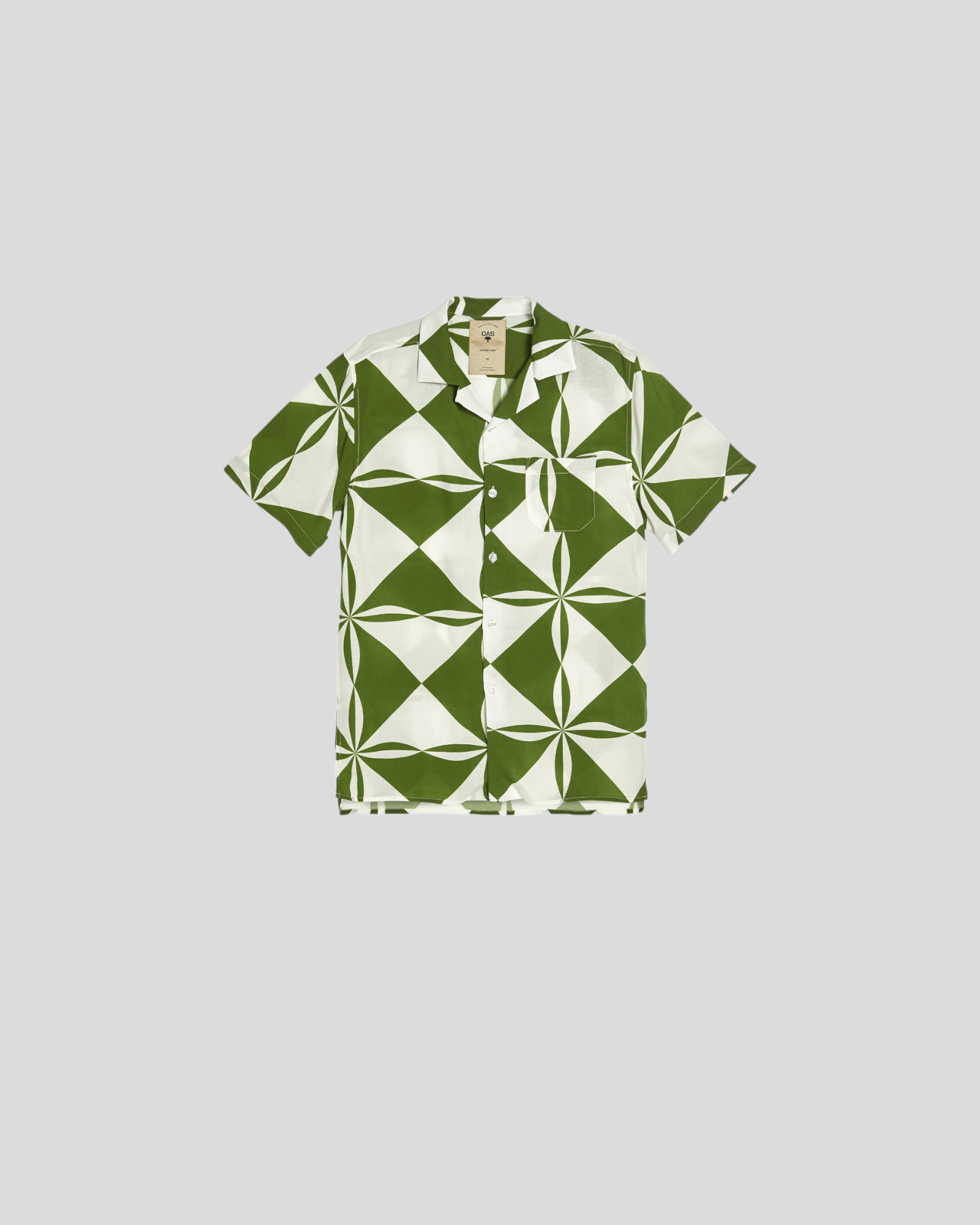 OAS || Bloomy Plateau Viscose Shirt - Olive Green/ White OAS Compagny