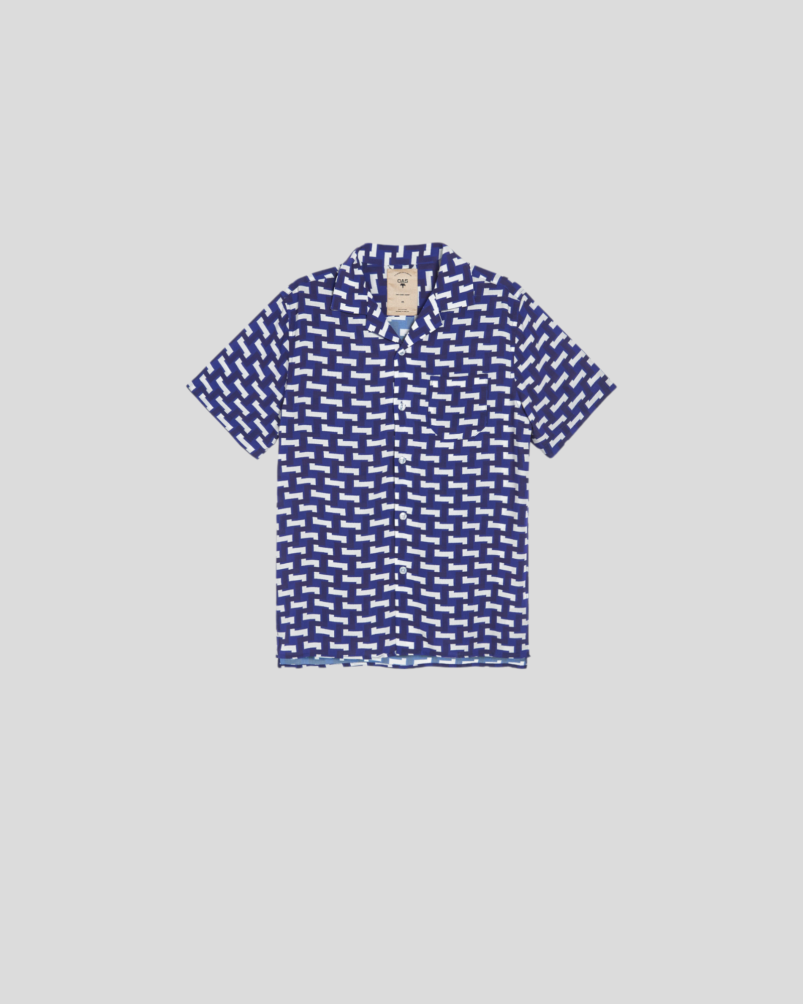 OAS || Blue Layer Zig Viscose Shirt - Cobalt Blue/ Cream OAS Compagny
