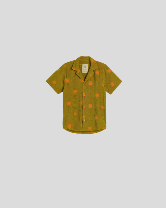 OAS || Sunny Forest Cuba Terry Shirt - Kiwi Green/ Orange OAS Compagny